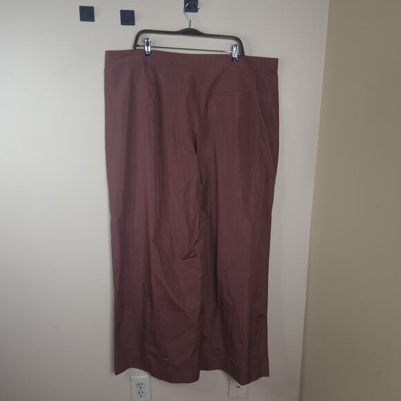 TANYA TAYLOR Kenia Pleated Wide-Leg Pants in Cinnamon Size 20 - Picture 7 of 11
